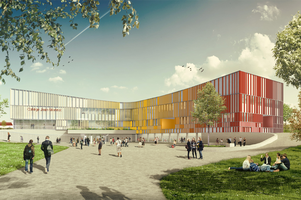 Projet lauréat du concours pour la reconstruction du collège Jean Monnet de Vertou (44)