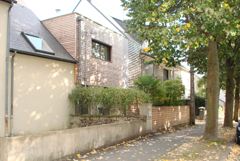 Extension réhabilitation maison individuelle Rennes bois