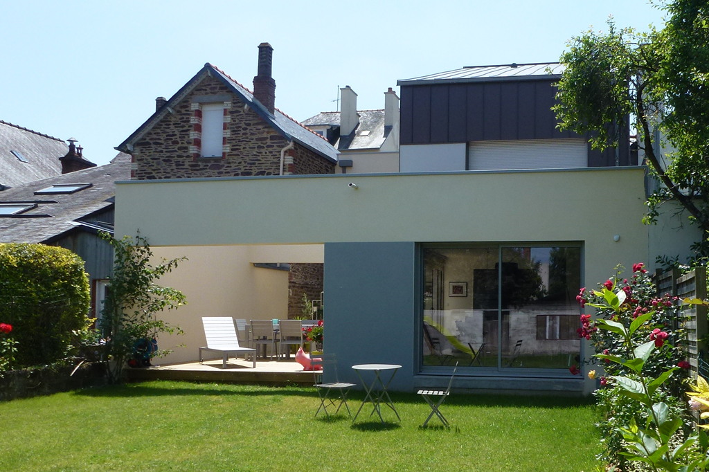 maison individuelle mitoyenne Rennes terrasse
